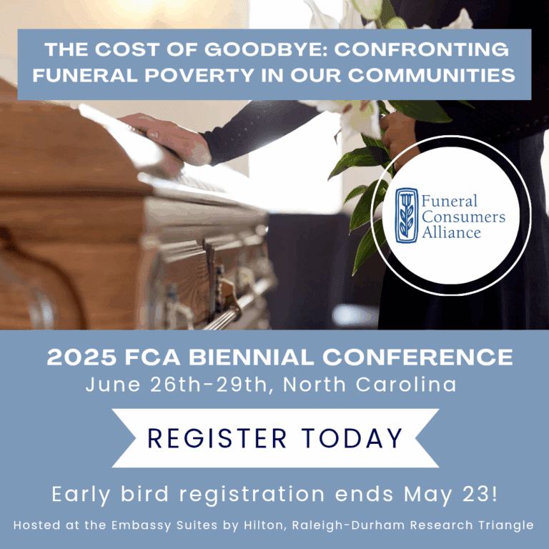 Funeral Consumer Alliance national Biennial Conference 2025, June 25, 2025, Raleigh, North Carolina