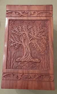 Rev. Rhett Baird's Rosewood Urn Carved with the Tree of Life design