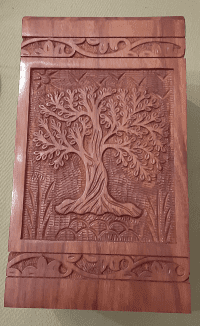 Rev. Rhett Baird's Rosewood Urn Carved with the Tree of Life design